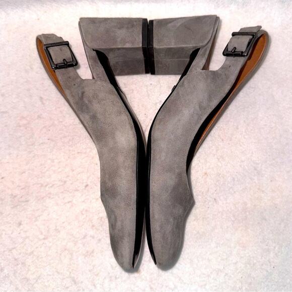 EUC Vionic Nareen Grey Slingback Suede Pumps Heels Shoes size 6 Arch Support - Picture 7 of 9